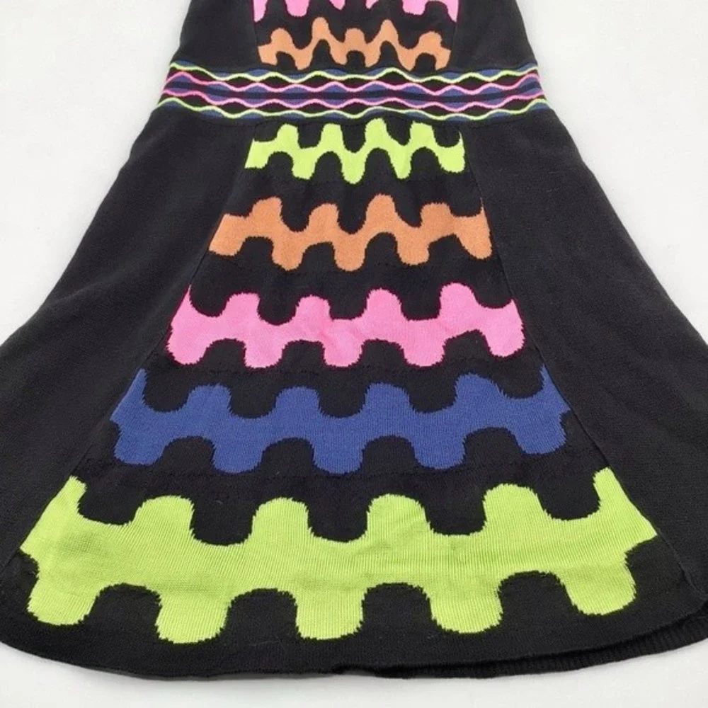 M Missoni Women's Halter Puzzle Stripe Knit Squiggle A Line Dress US Size 2 - Picture 13 of 16